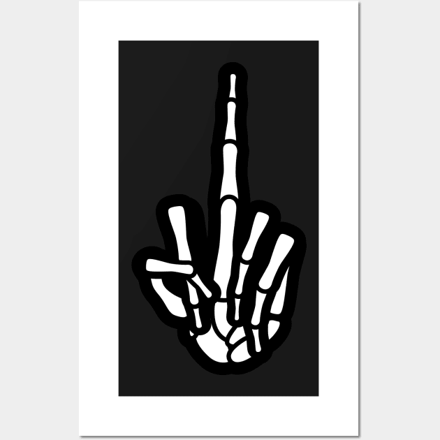 Skeleton Hand Middle Finger Wall Art by MOULE